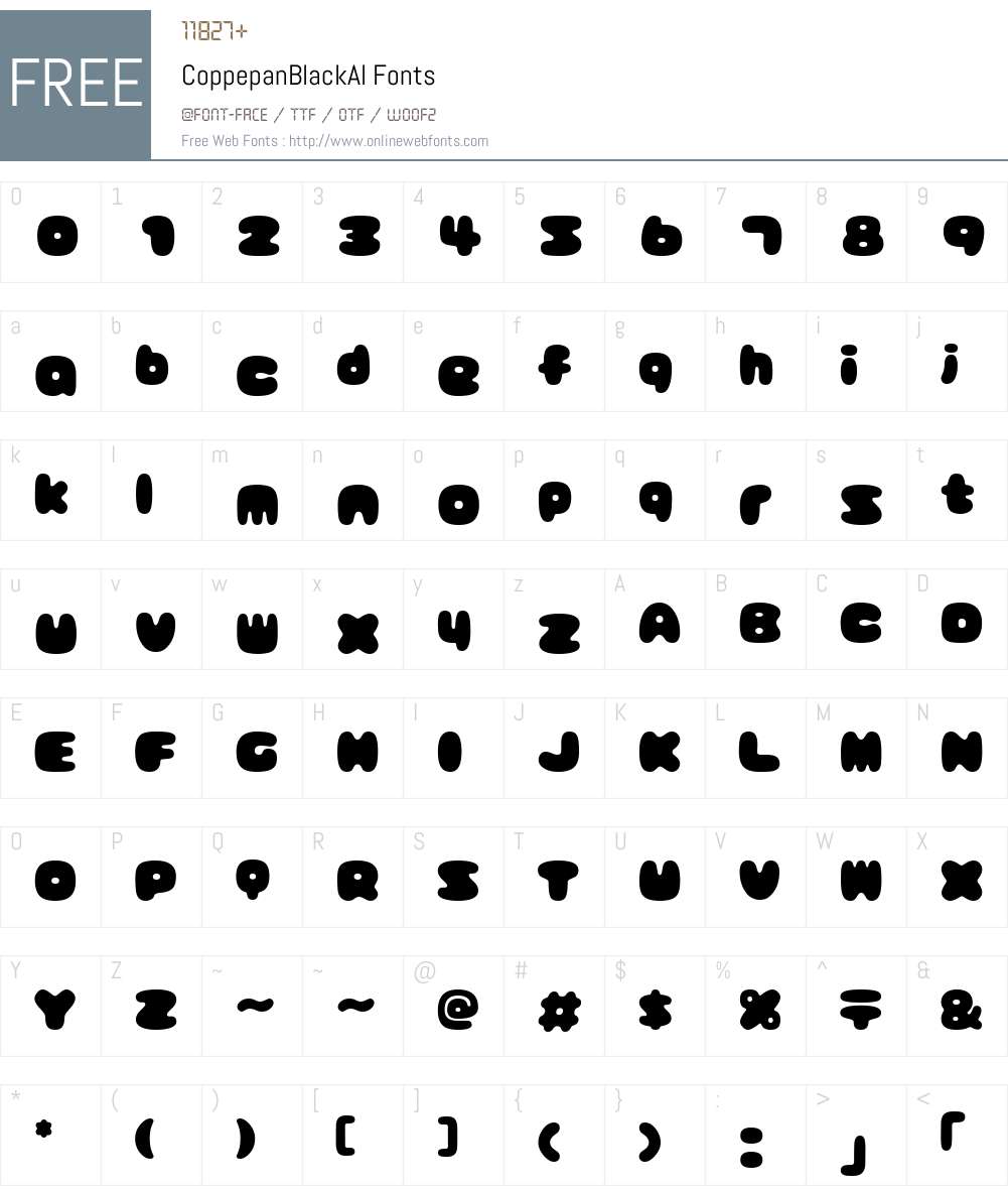 CoppepanBlackAl Font Screenshots