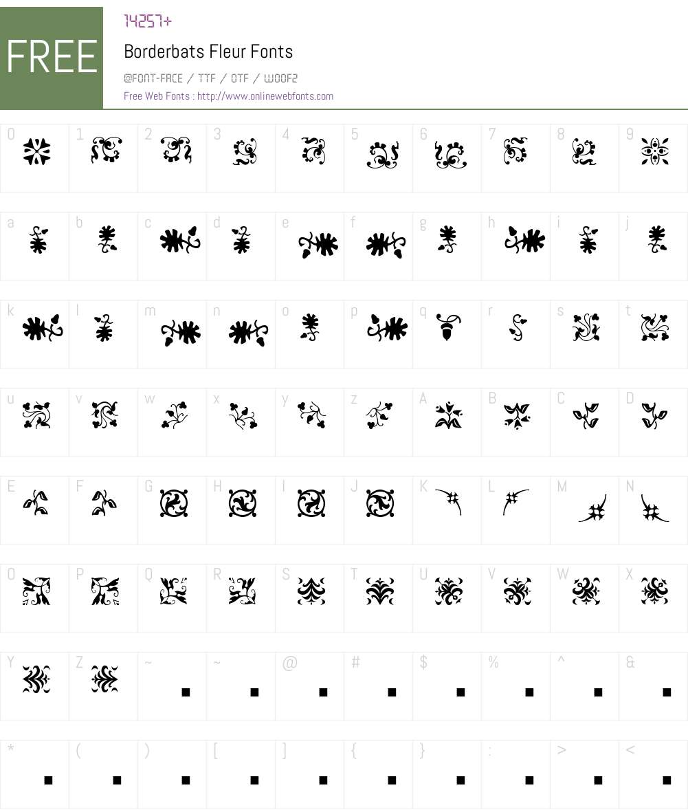 Borderbats-Fleur Font Screenshots