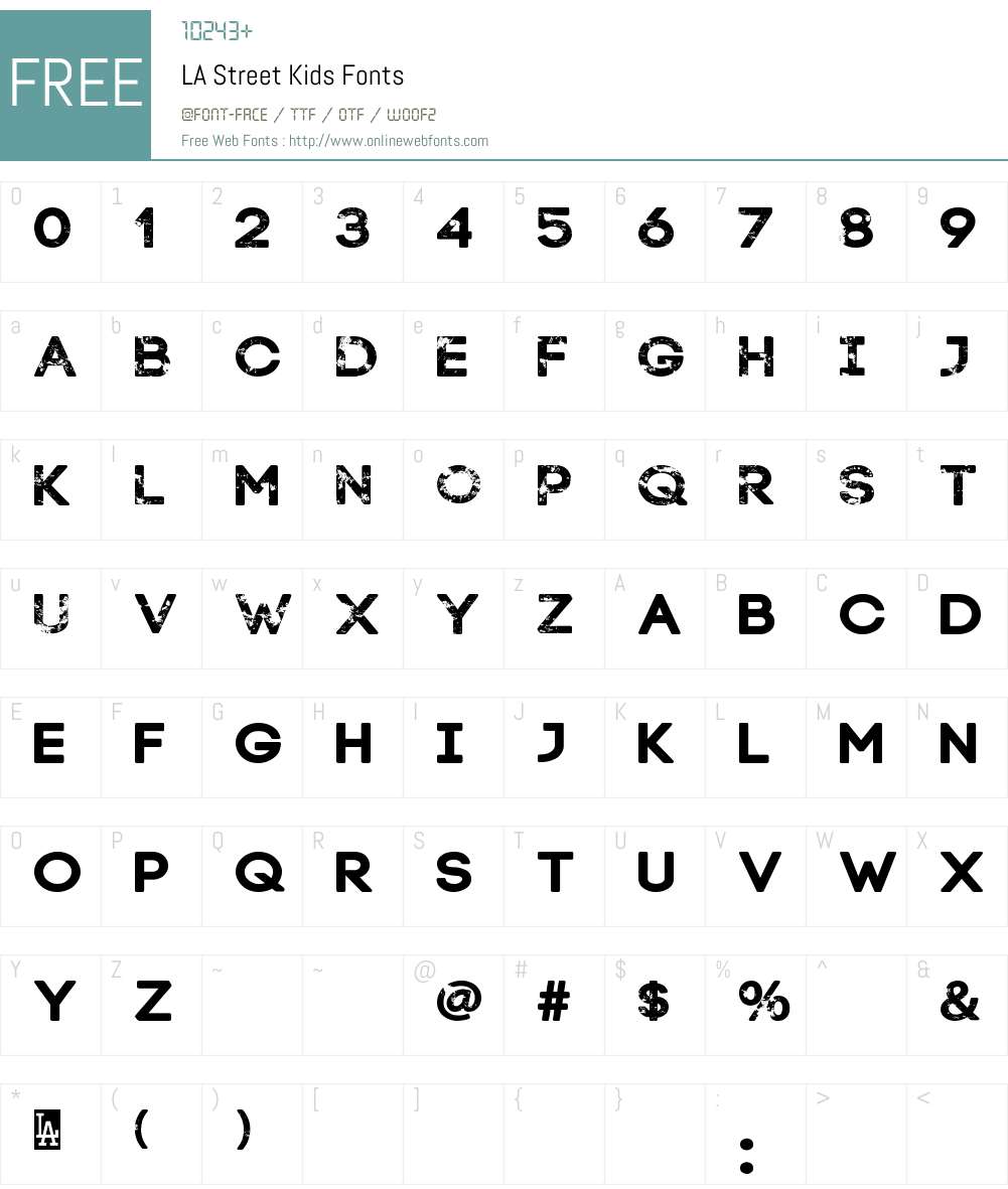 LA Street Kids Font Screenshots