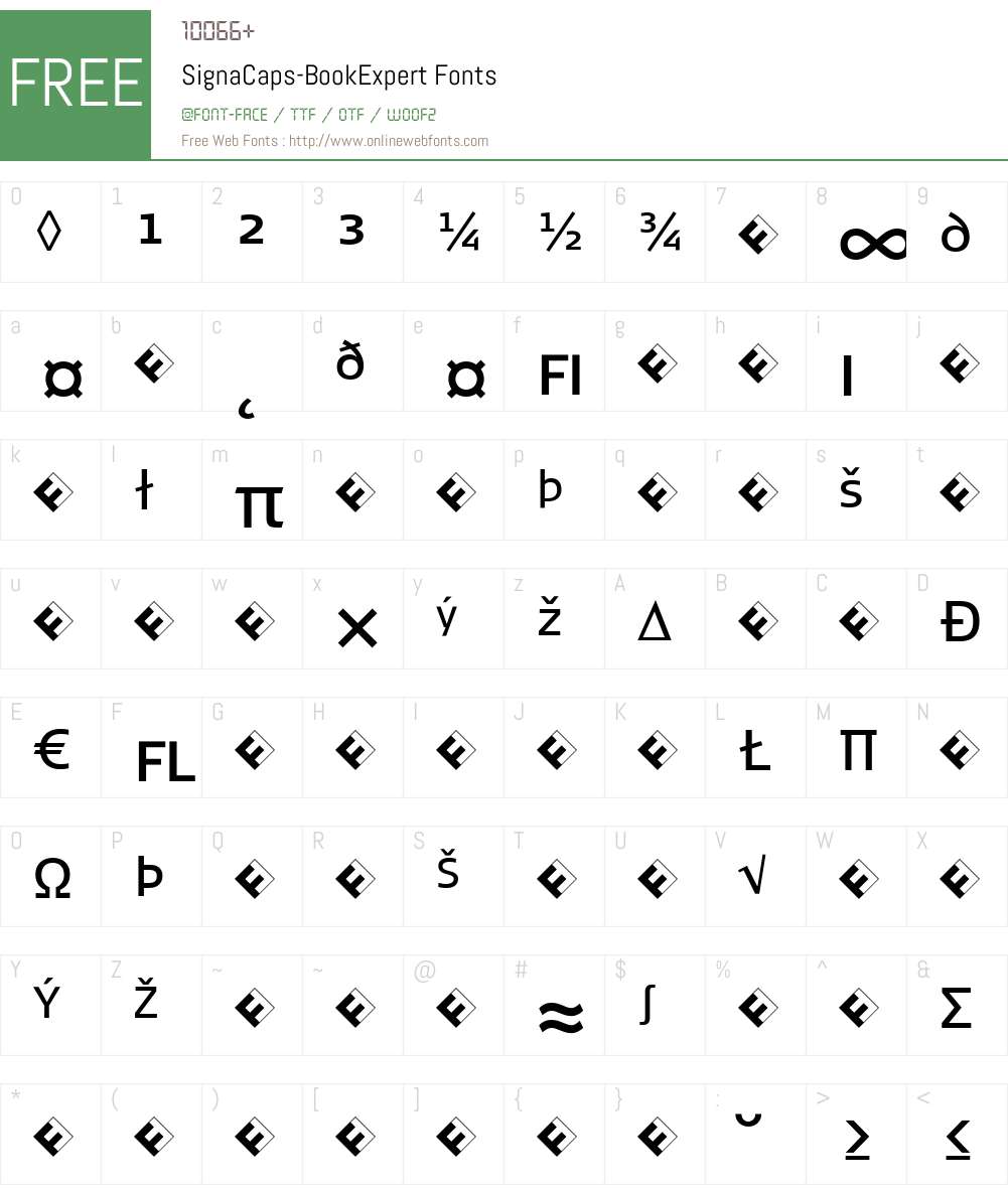 SignaCaps-BookExpert Font Screenshots