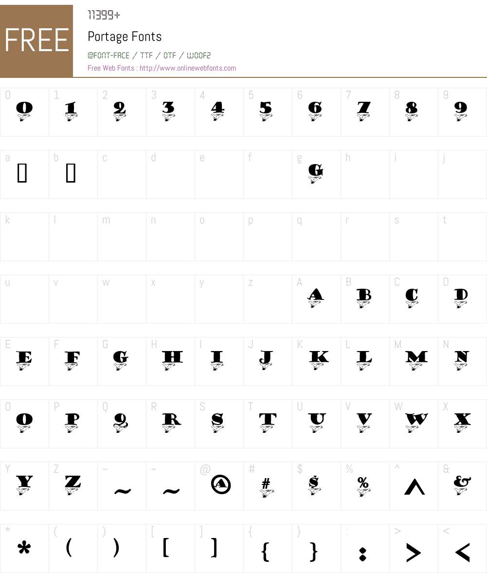 Portage Font Screenshots