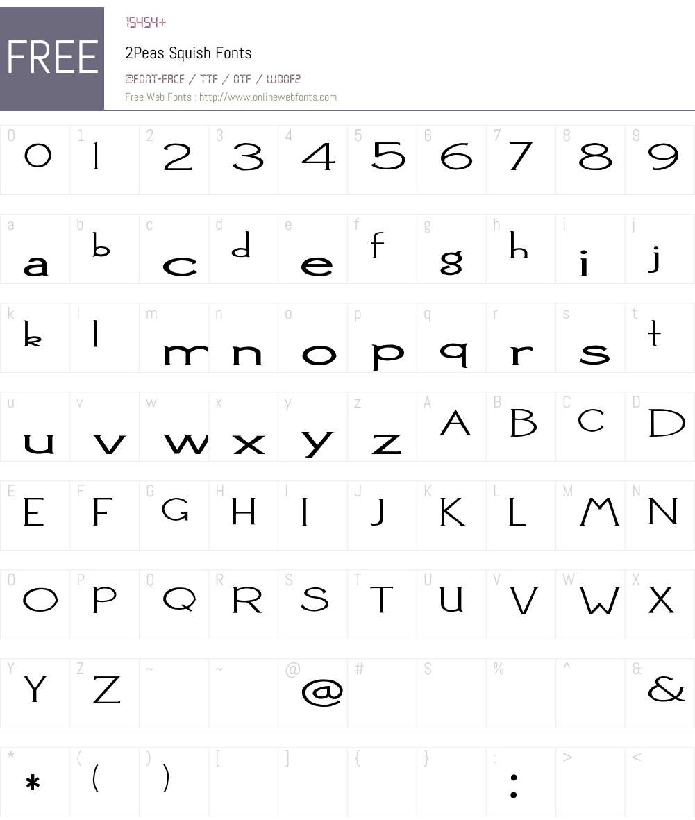 2Peas Squish Font Screenshots
