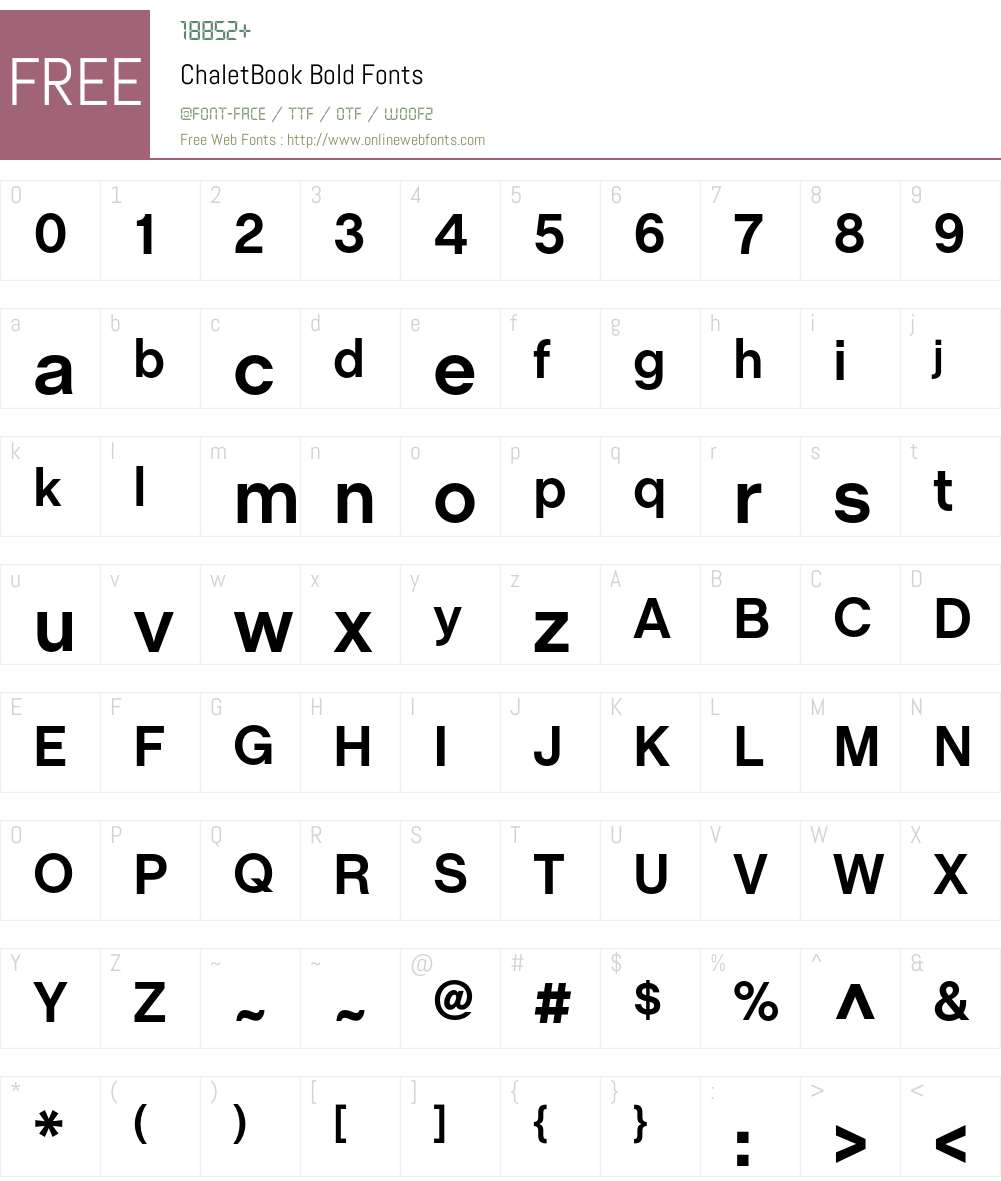 ChaletBook Font Screenshots