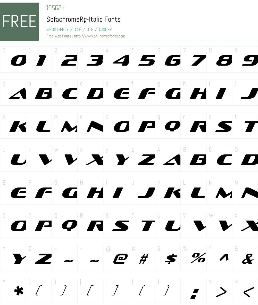 Sofachrome Rg Font Screenshots