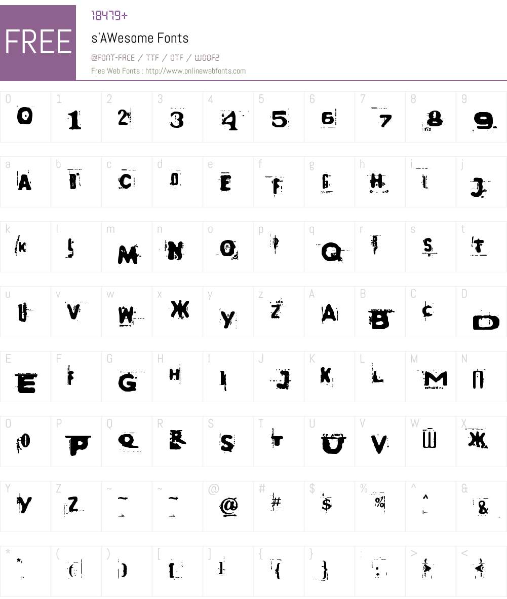 s'AWesome Font Screenshots