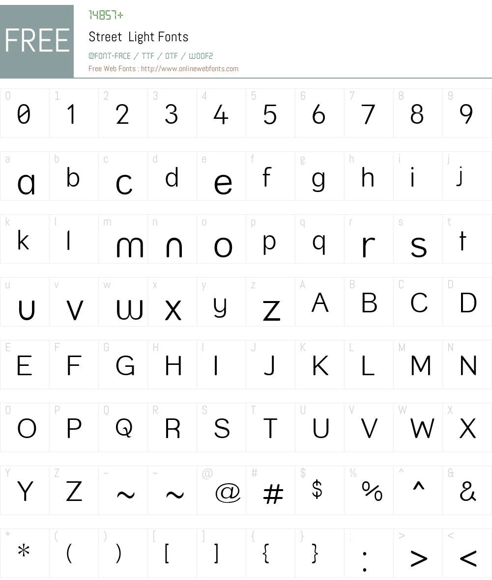 Street Light Font Screenshots