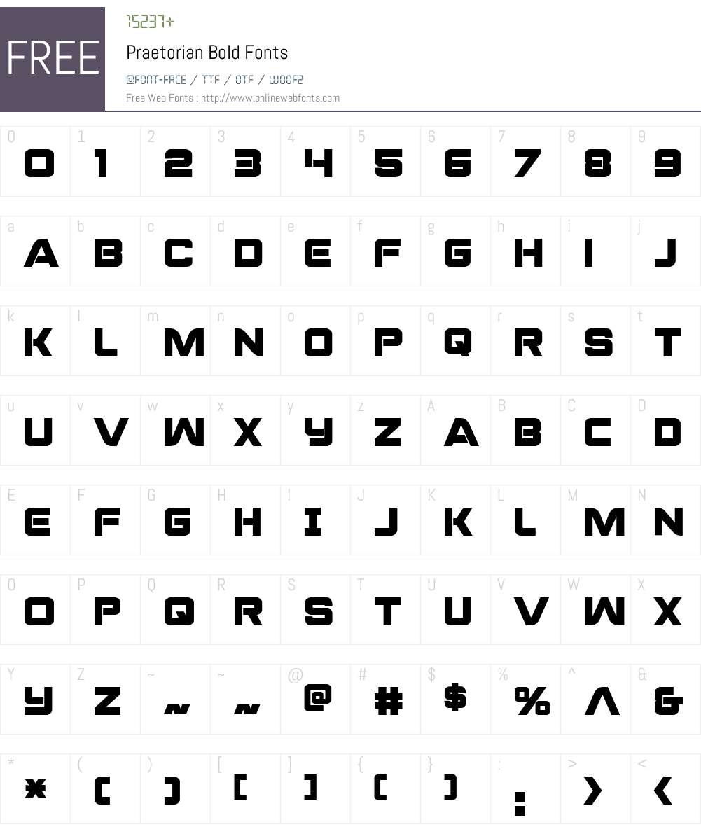 Praetorian Bold Font Screenshots