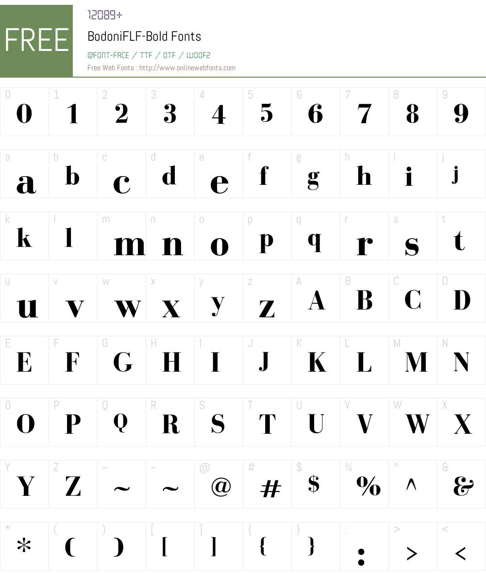 BodoniFLF Font Screenshots