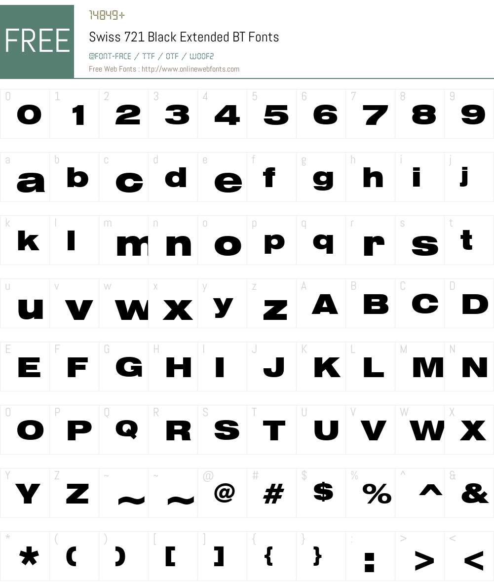 Swis721 BlkEx BT Font Screenshots