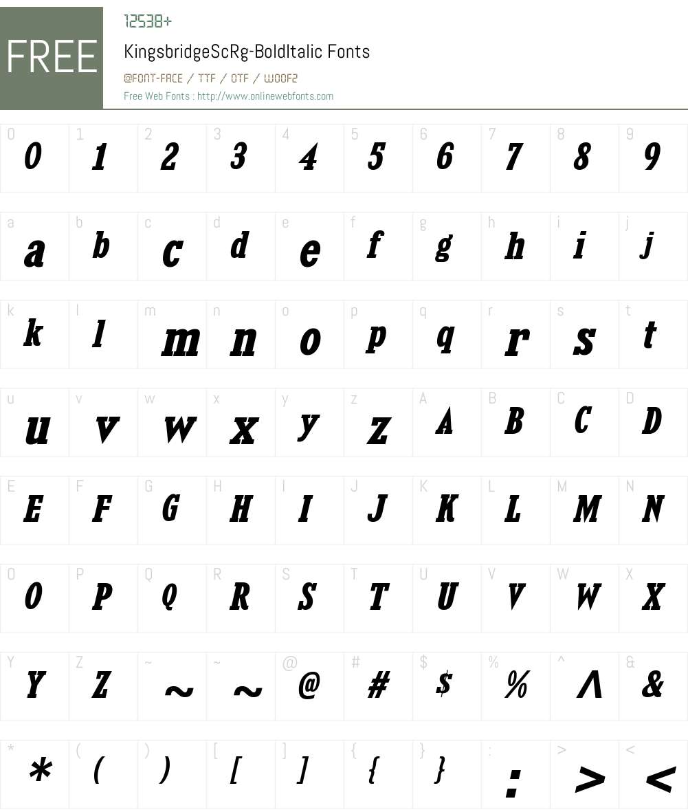 Kingsbridge Font Screenshots