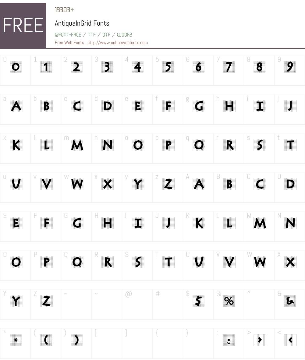 AntiquaInGrid Font Screenshots
