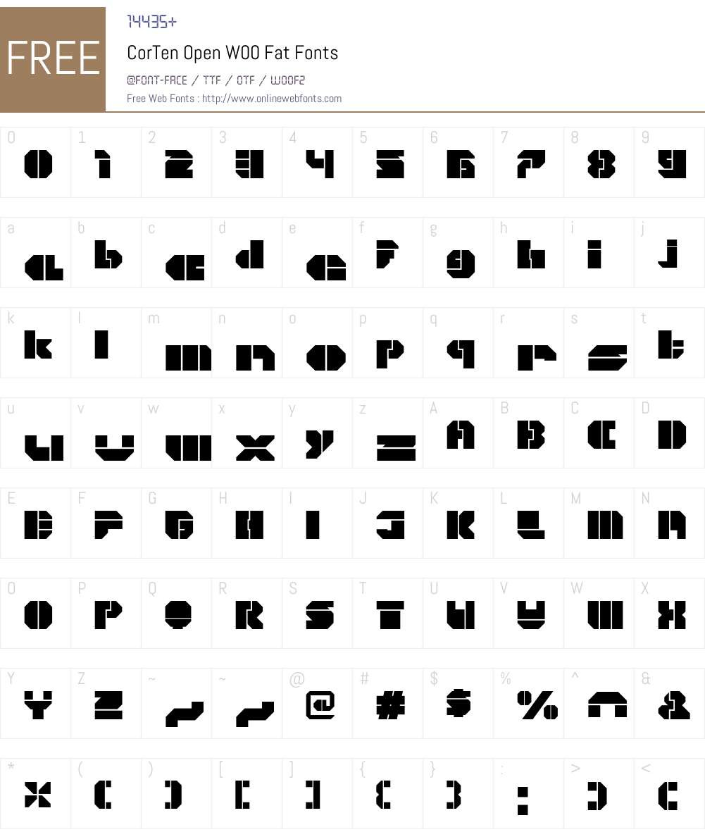 CorTenOpenW00-Fat Font Screenshots