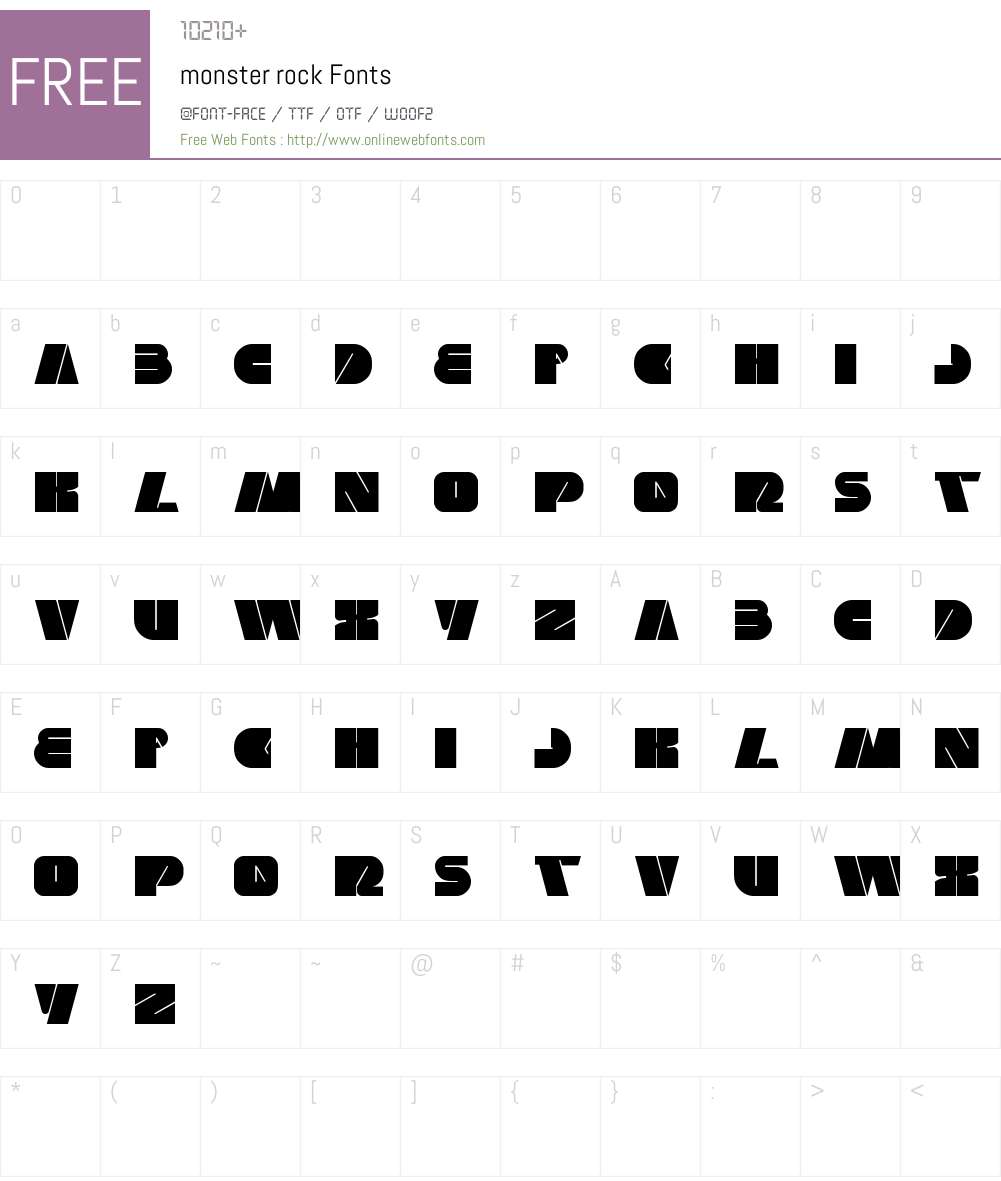 monster rock Font Screenshots