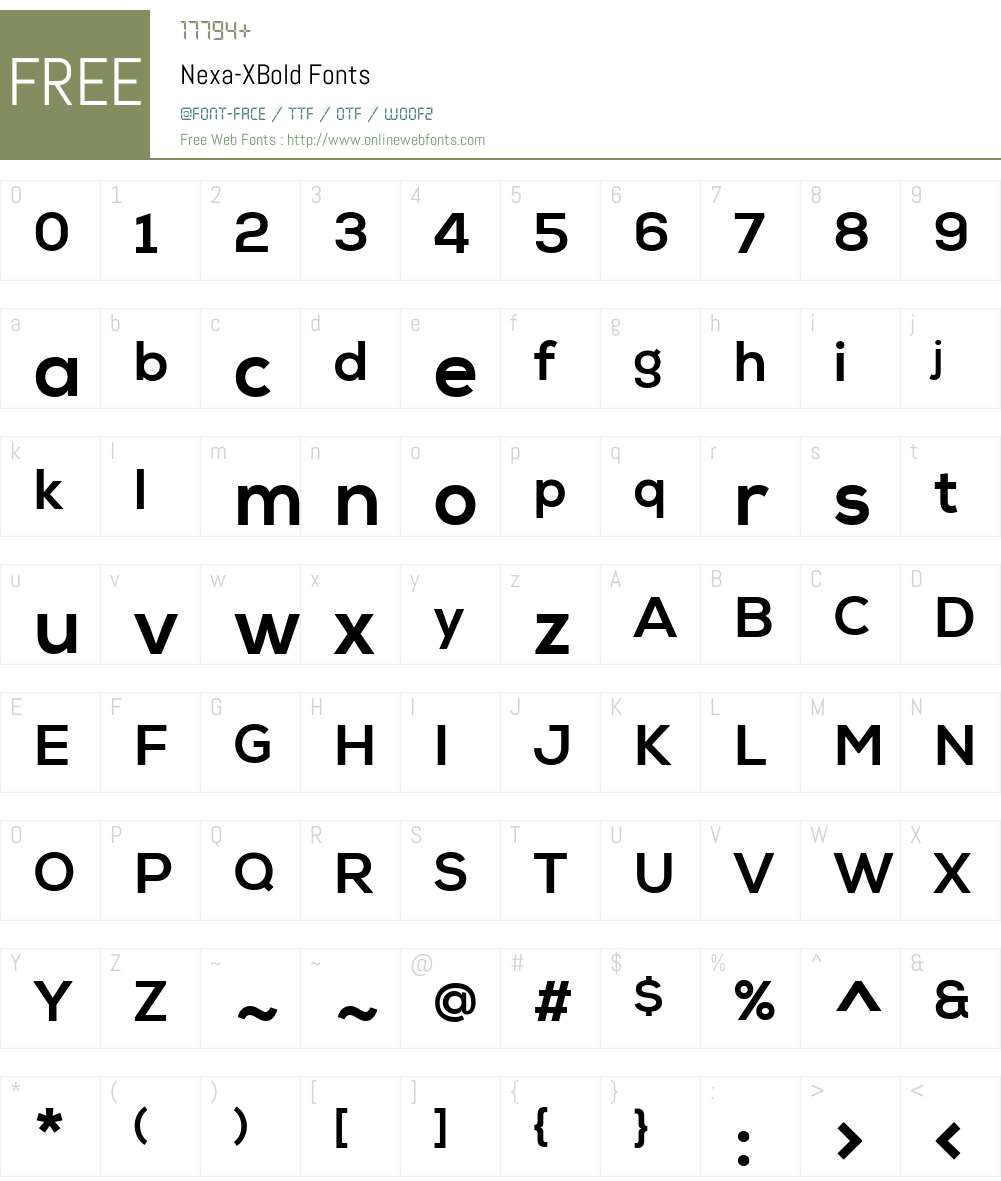 Nexa-XBold Font Screenshots