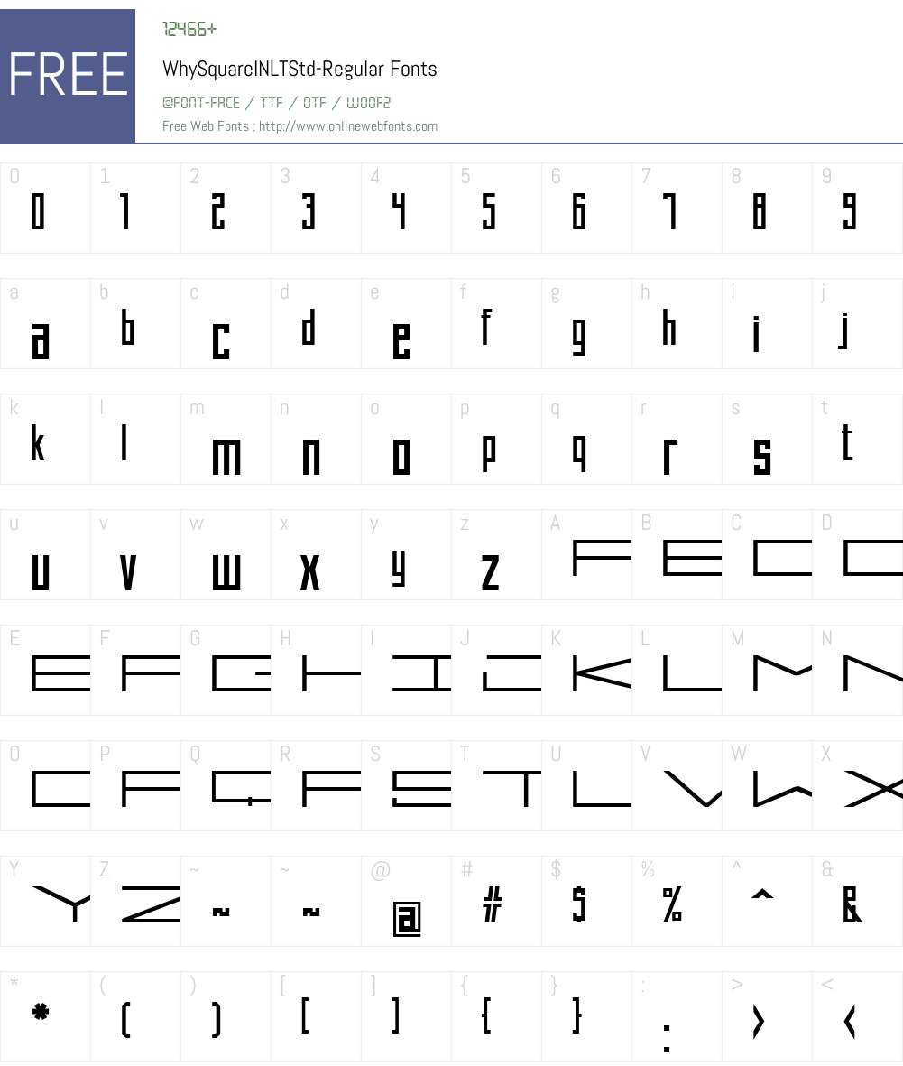 WhySquareINLTStd-Regular Font Screenshots