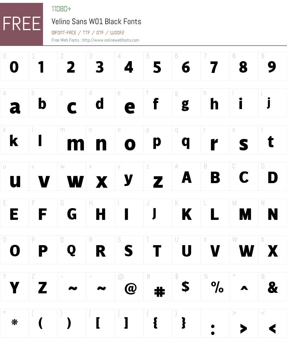 VelinoSansW01-Black Font Screenshots