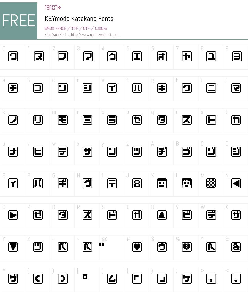 KEYmode Katakana Font Screenshots