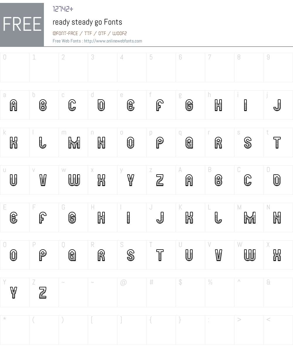 ready steady go Font Screenshots