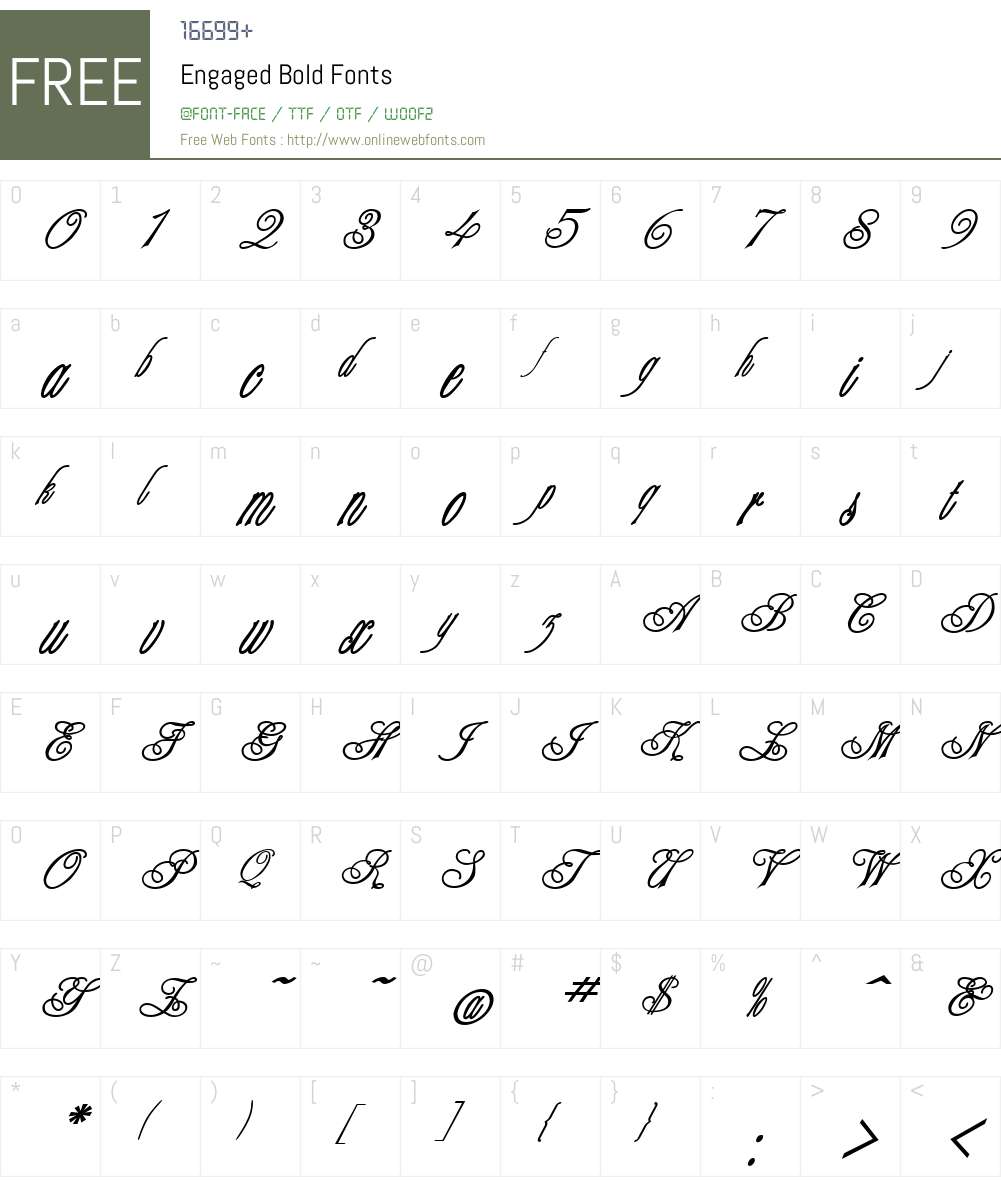 Engaged Font Screenshots