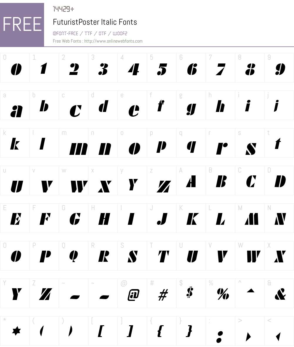 FuturistPoster Font Screenshots