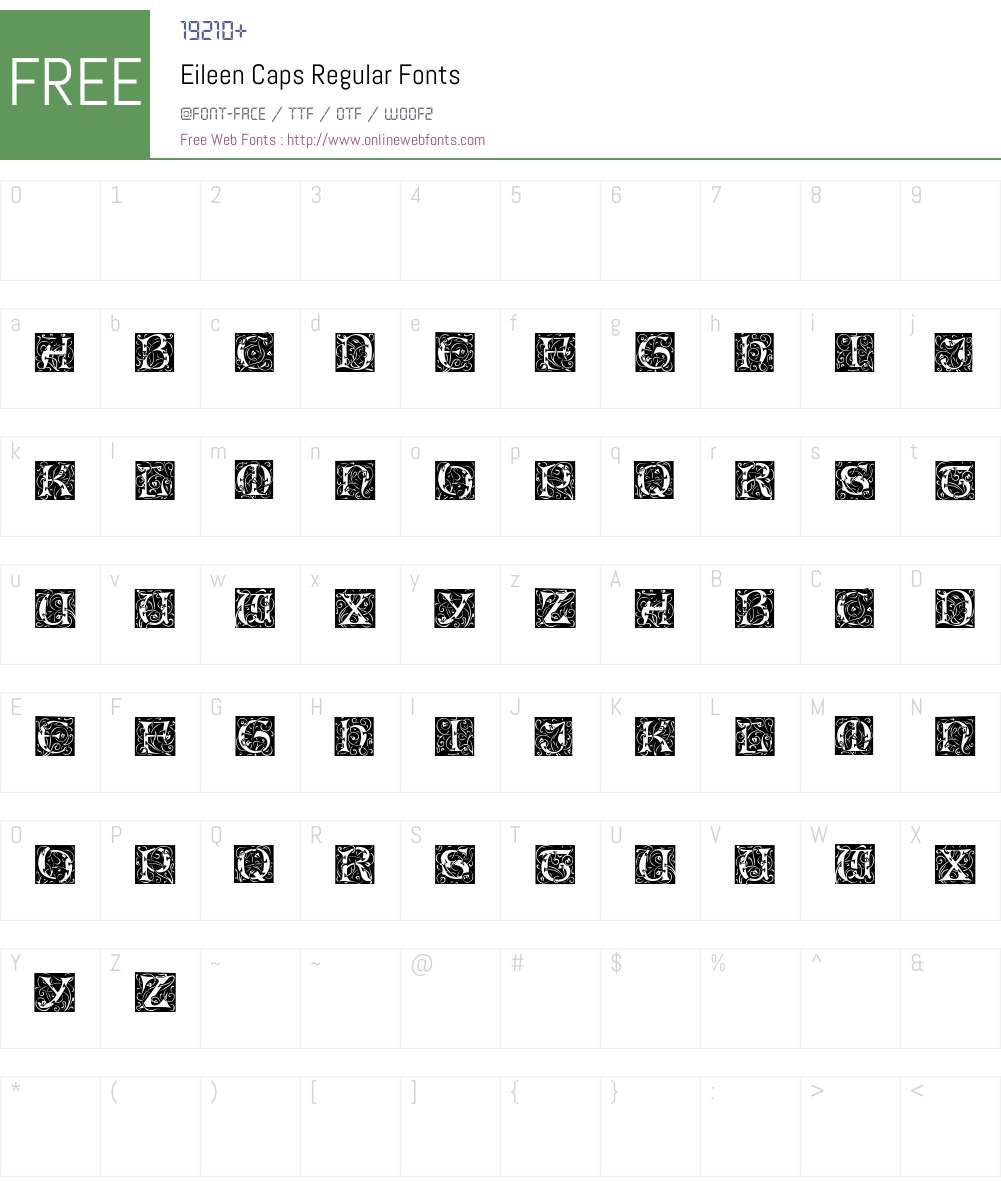 Eileen Caps Font Screenshots