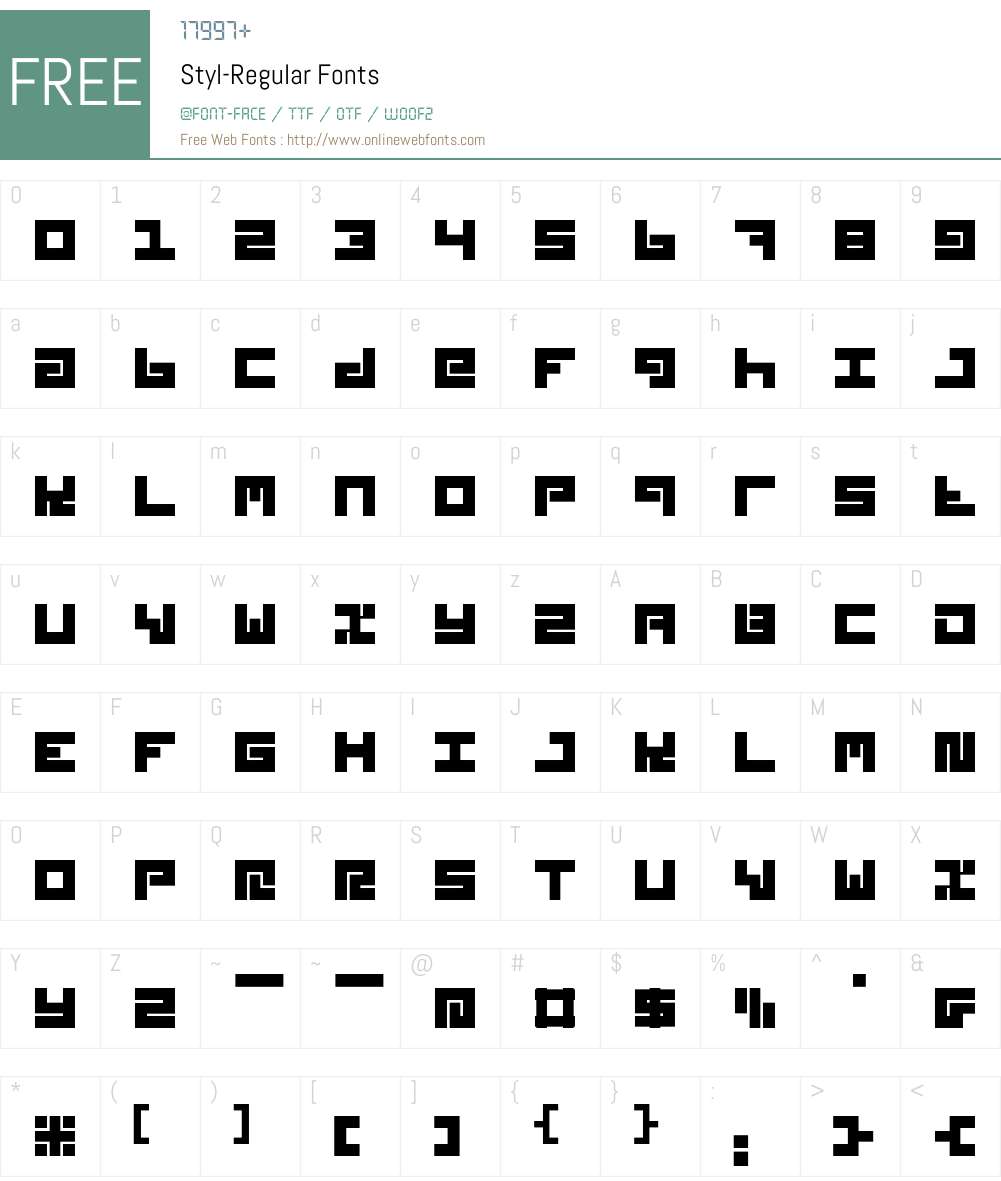 Styl Font Screenshots
