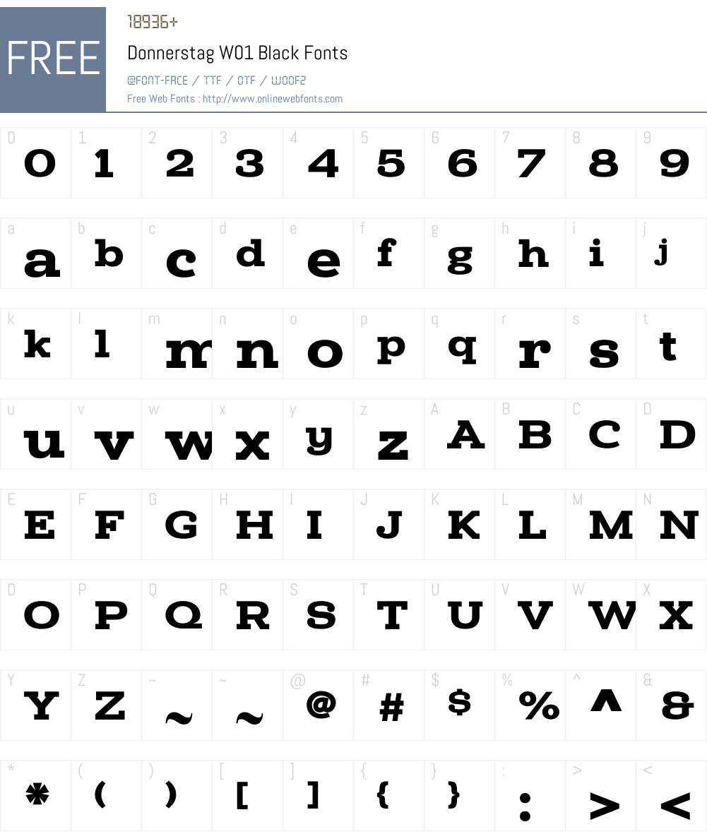 Donnerstag Black Font Screenshots