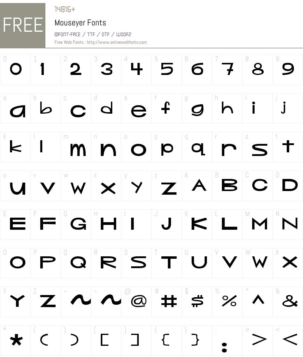 Mouseyer Font Screenshots