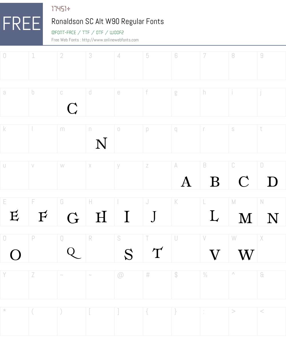 RonaldsonSCAltW90-Regular Font Screenshots