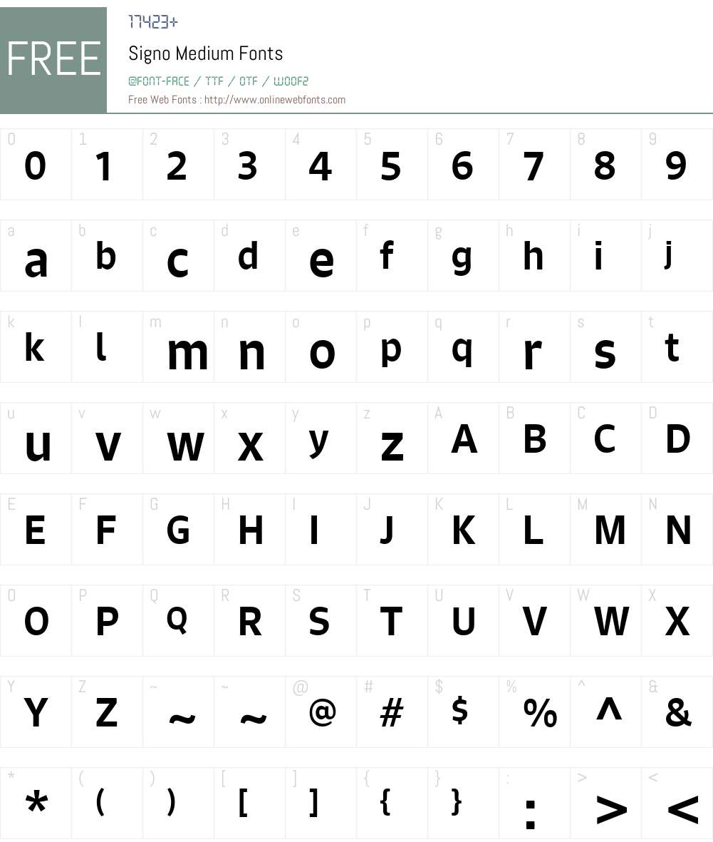 Signo Medium Font Screenshots