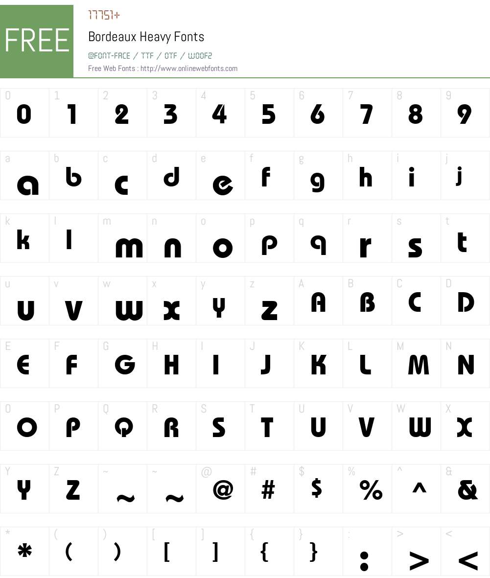 Bordeaux Heavy Font Screenshots
