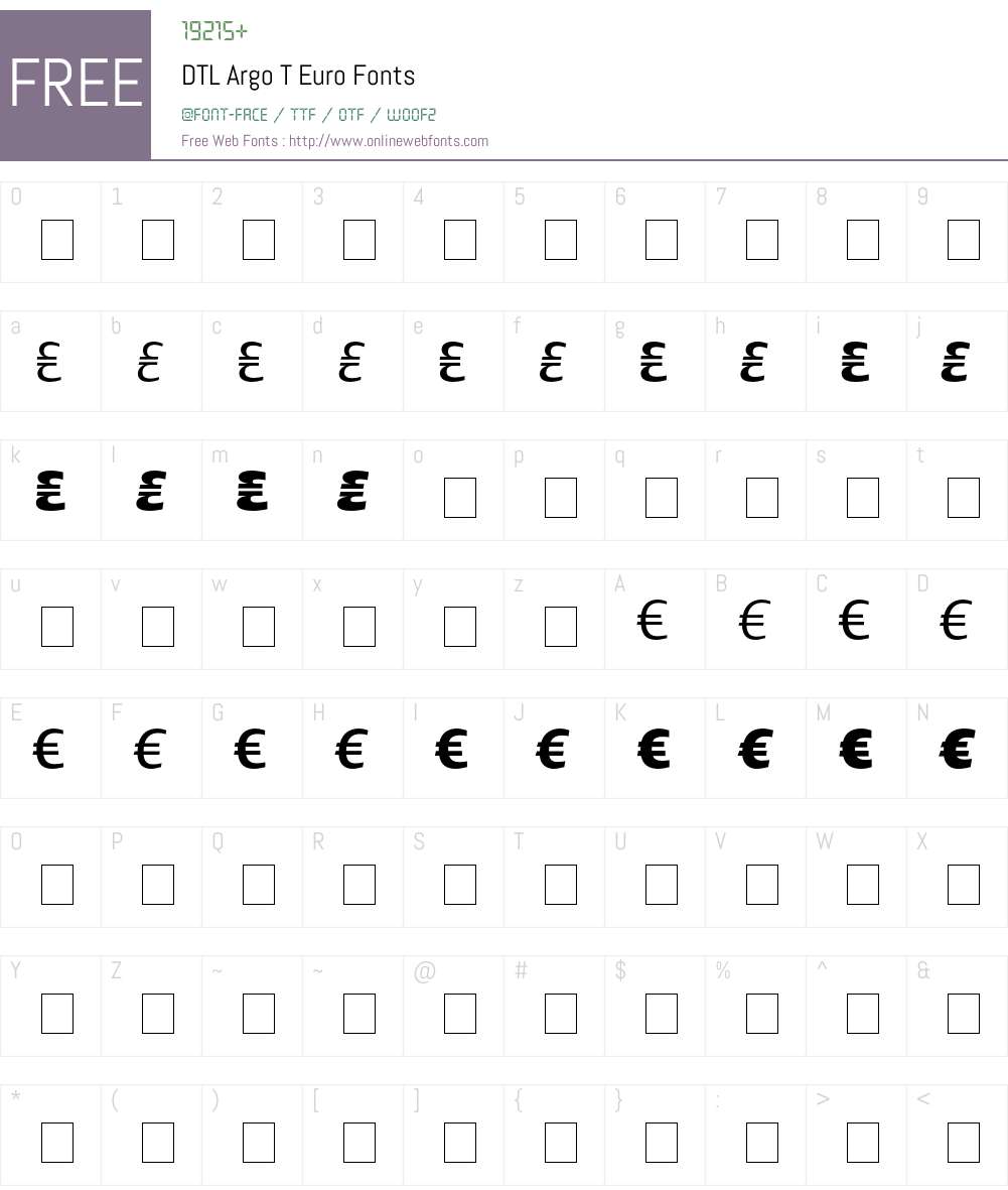 DTL Argo Font Screenshots