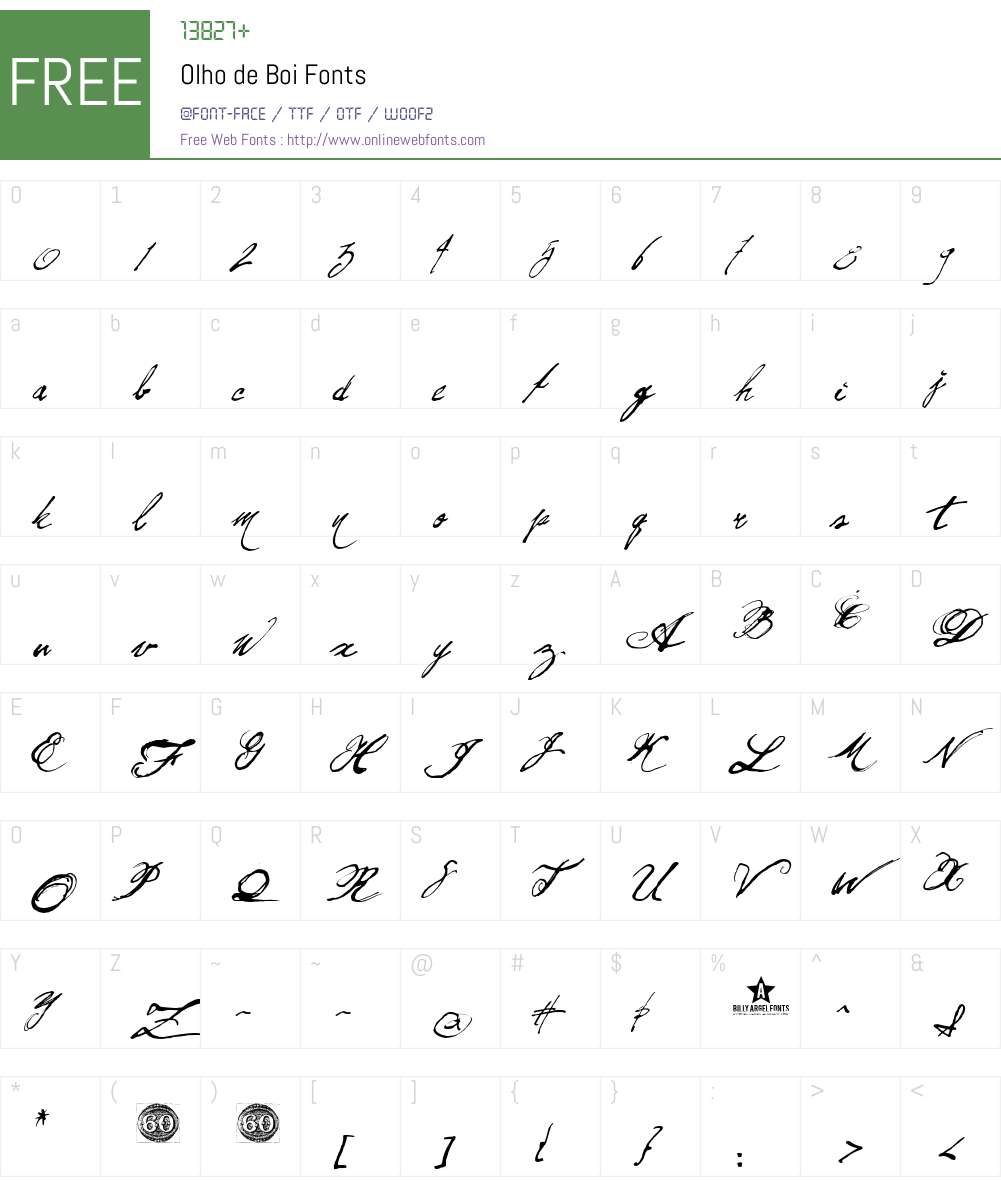 Olho de Boi Font Screenshots
