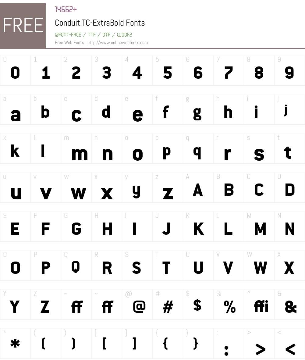 ConduitITC Font Screenshots