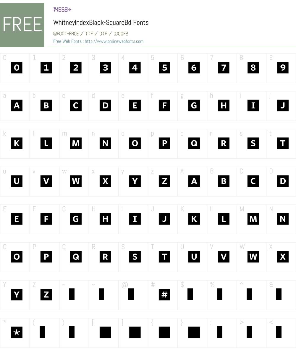 WhitneyIndexBlack Font Screenshots