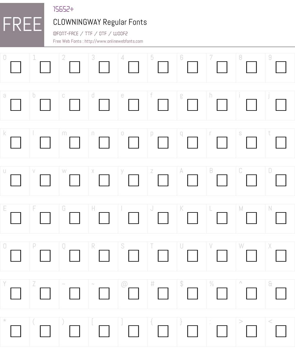 CLOWNINGWAY Font Screenshots