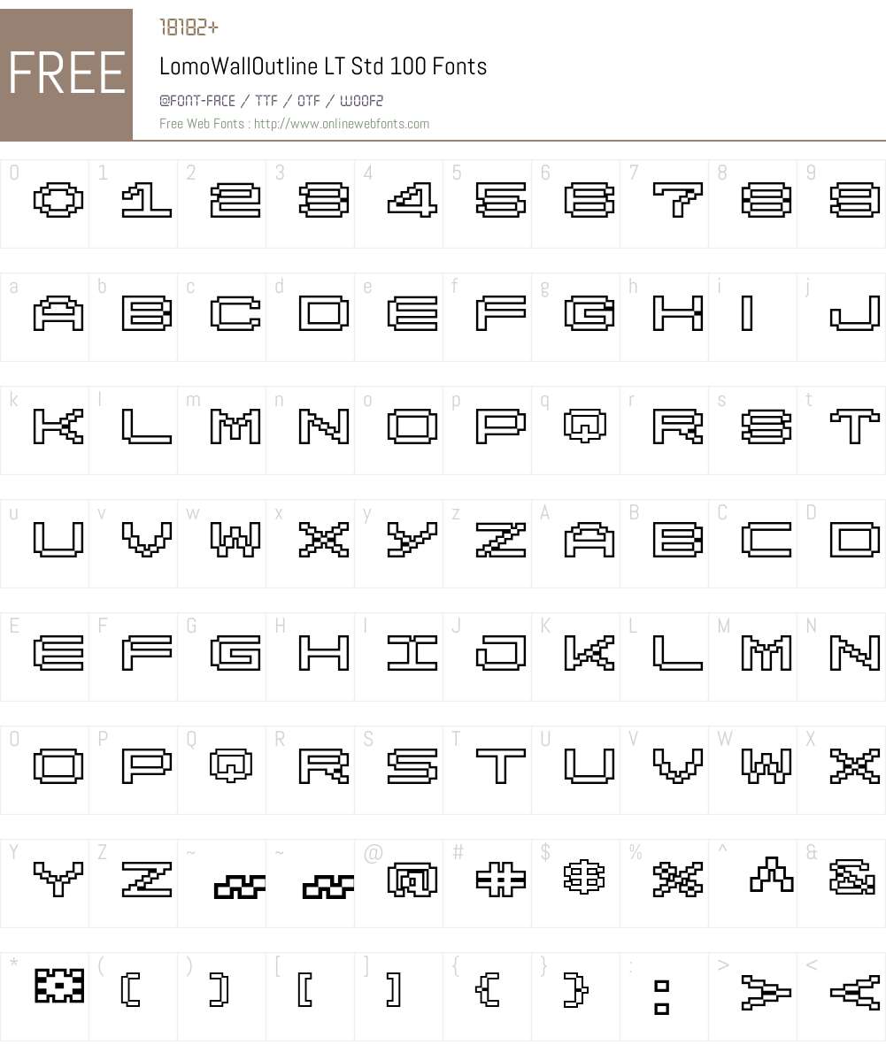 LomoWallOutline LT Std 100 Font Screenshots