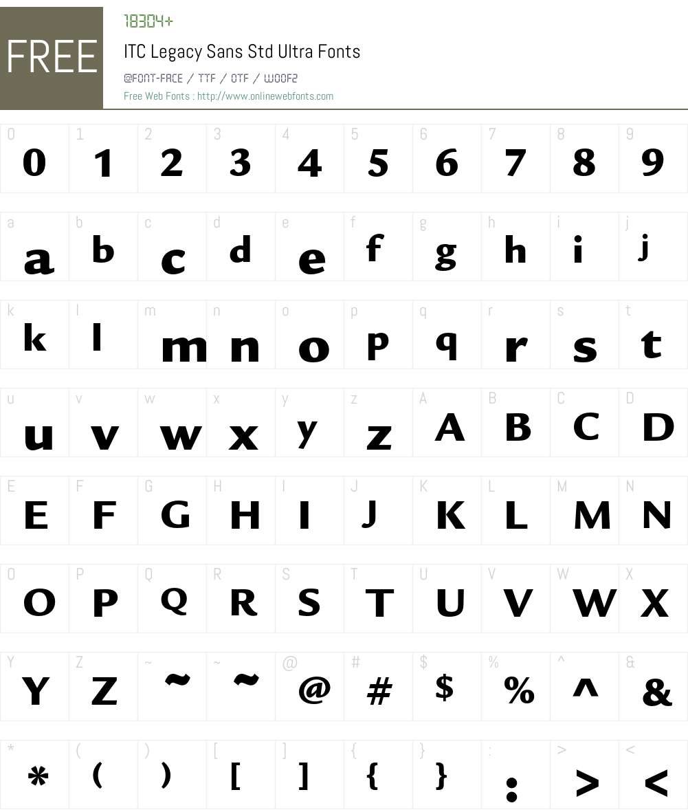 ITC Legacy Sans Std Font Screenshots