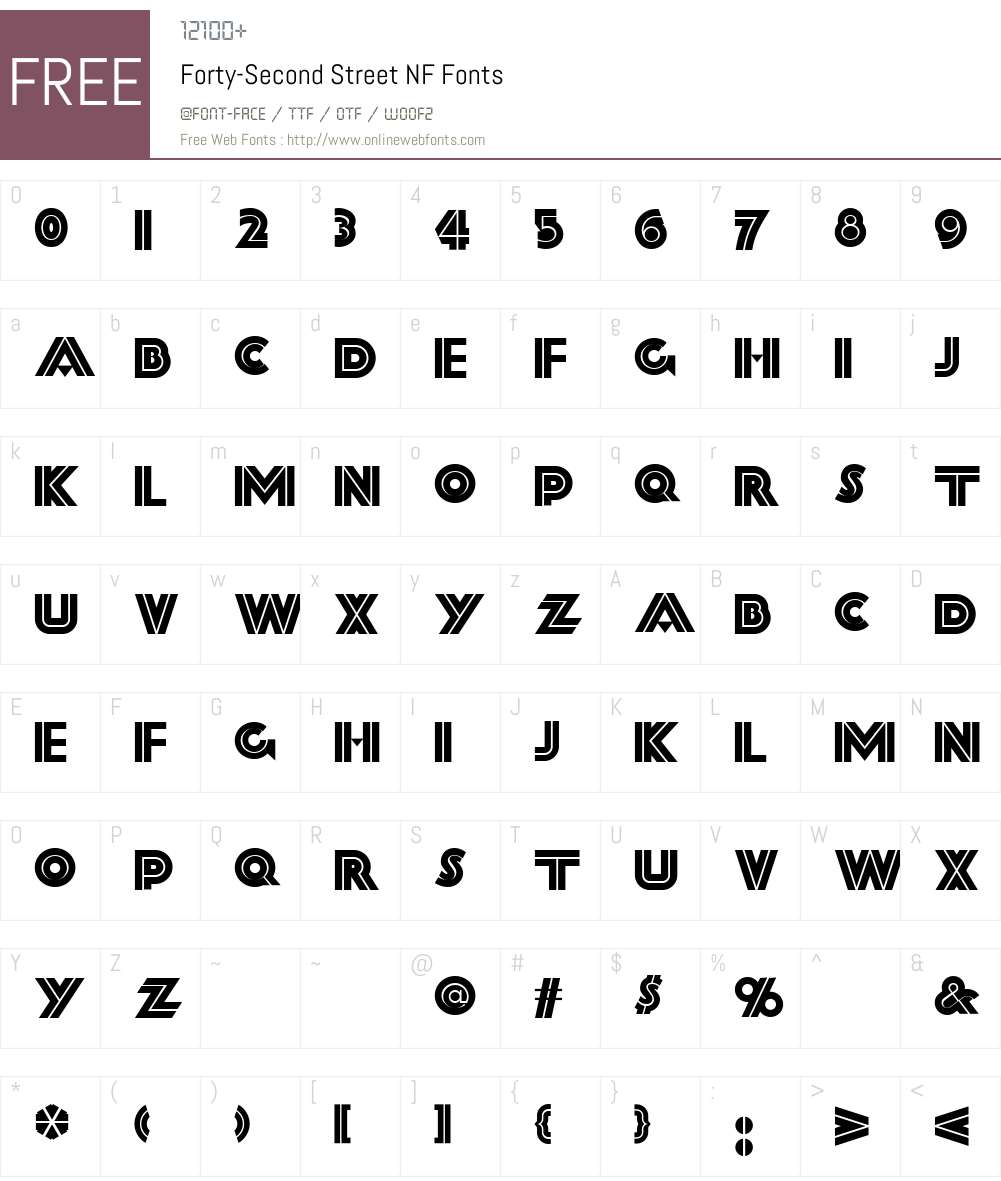 FortySecond Street NF Font Screenshots
