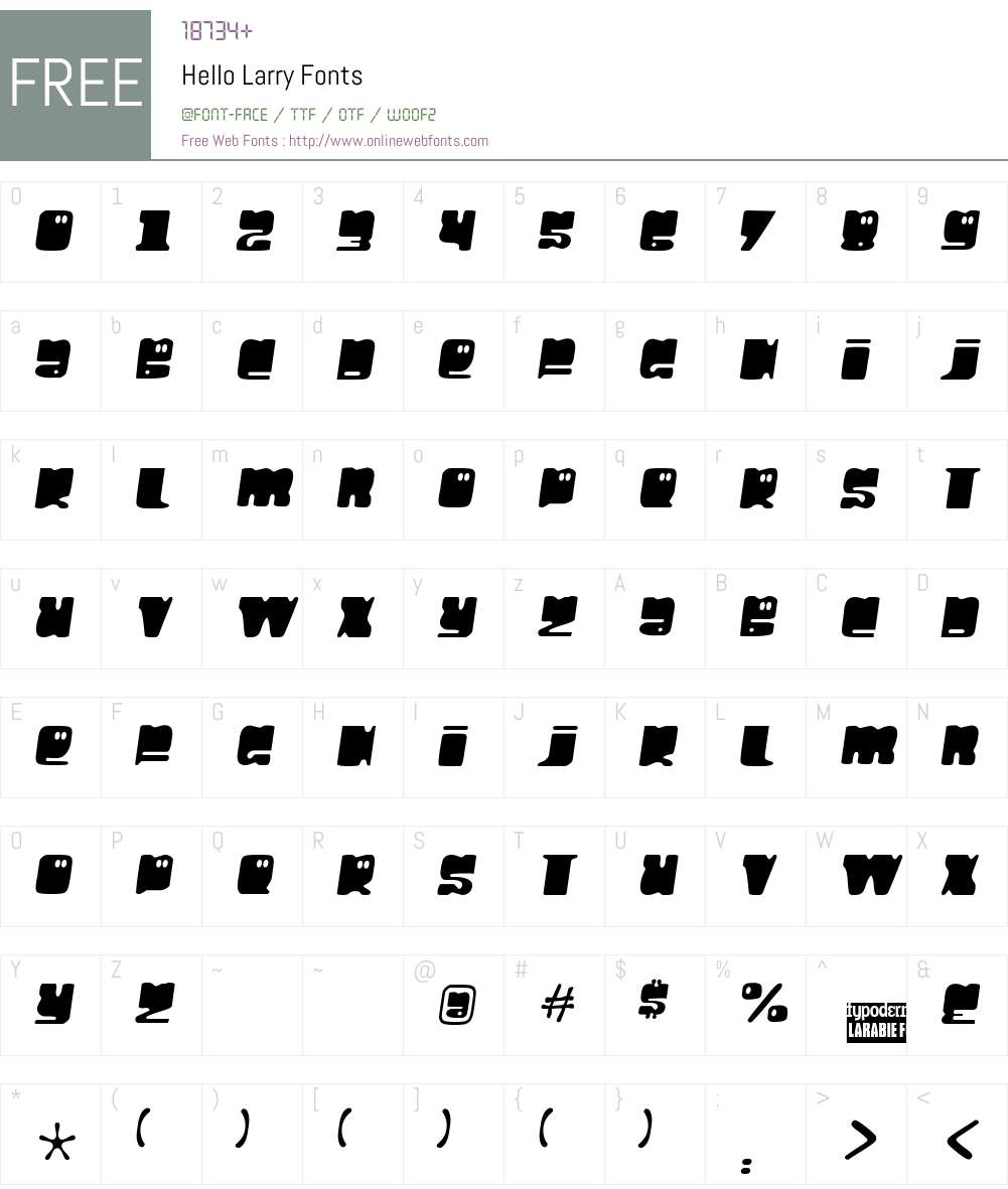 Hello Larry Font Screenshots