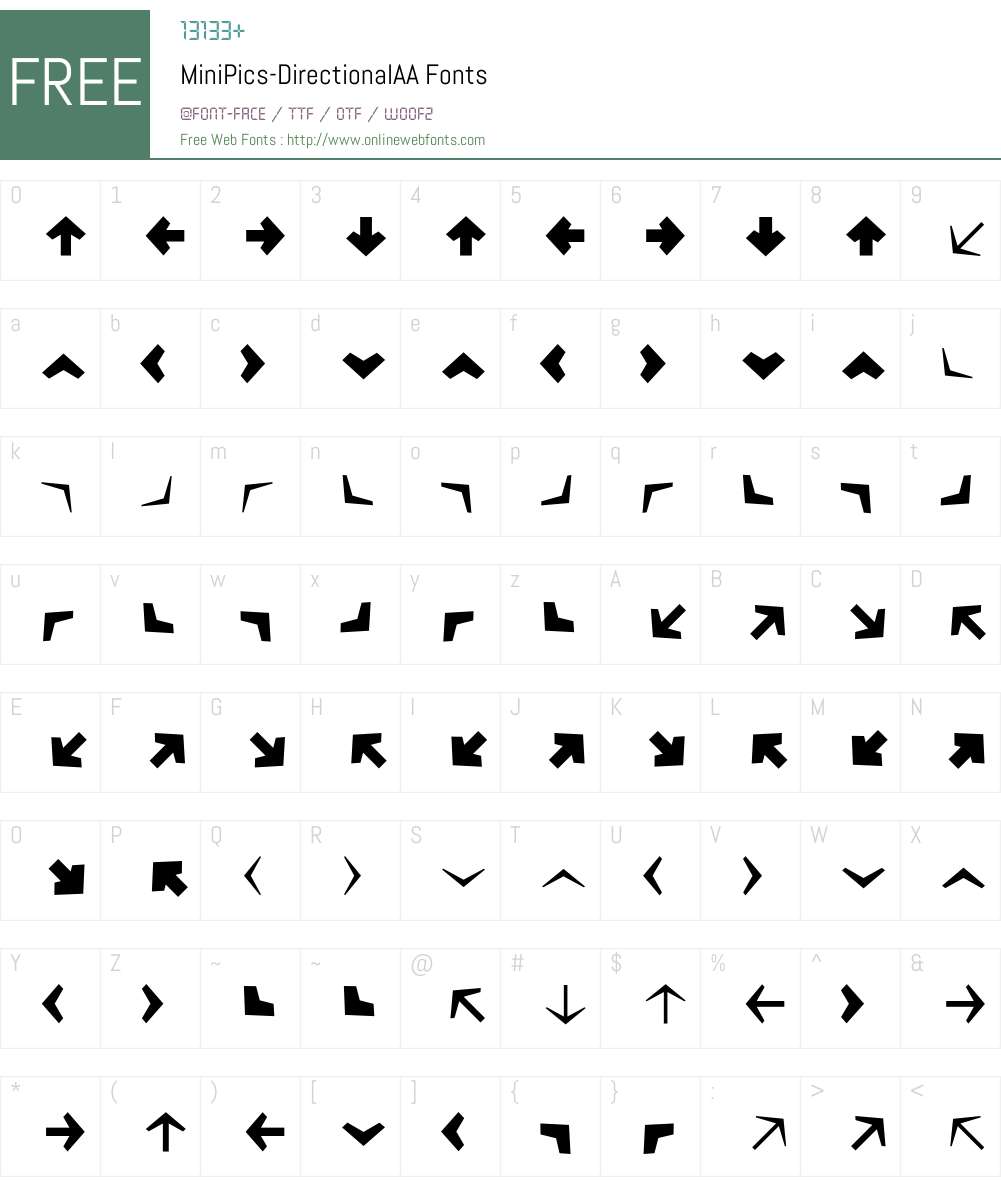 MiniPics Font Screenshots
