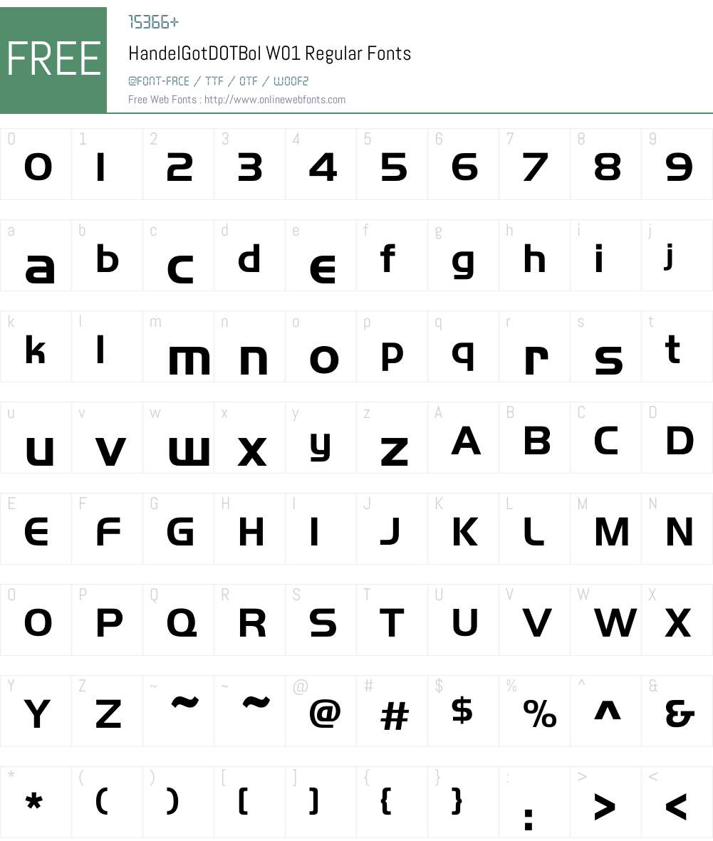 HandelGotDOTBolW01-Regular Font Screenshots