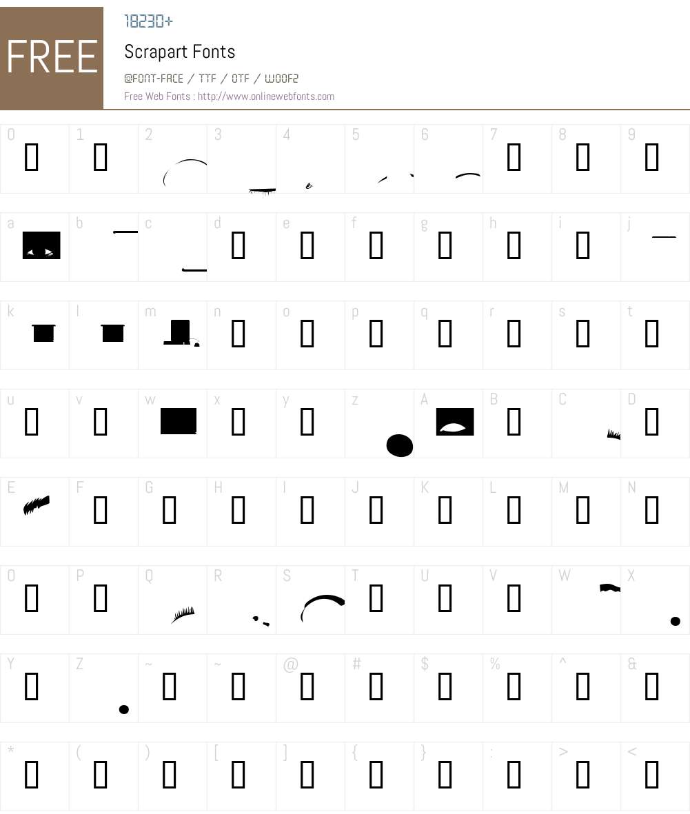 Scrapart Font Screenshots