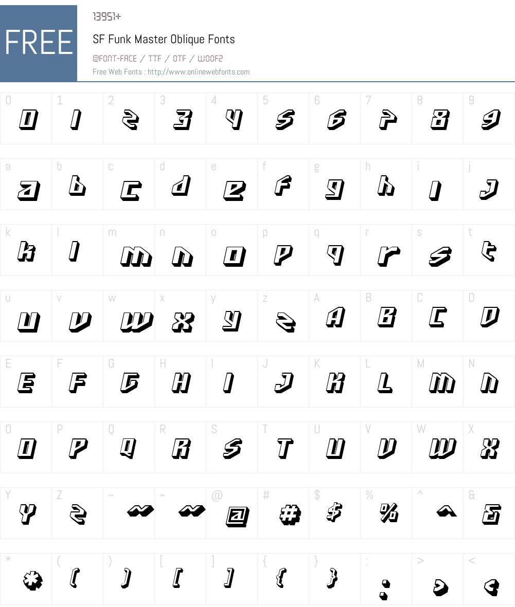 SF Funk Master Font Screenshots