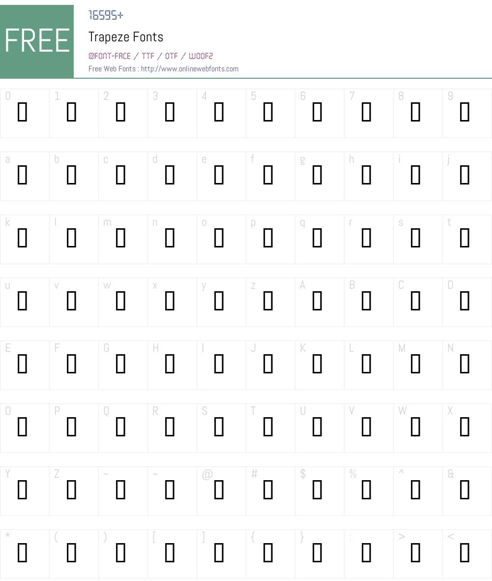 Trapeze Font Screenshots