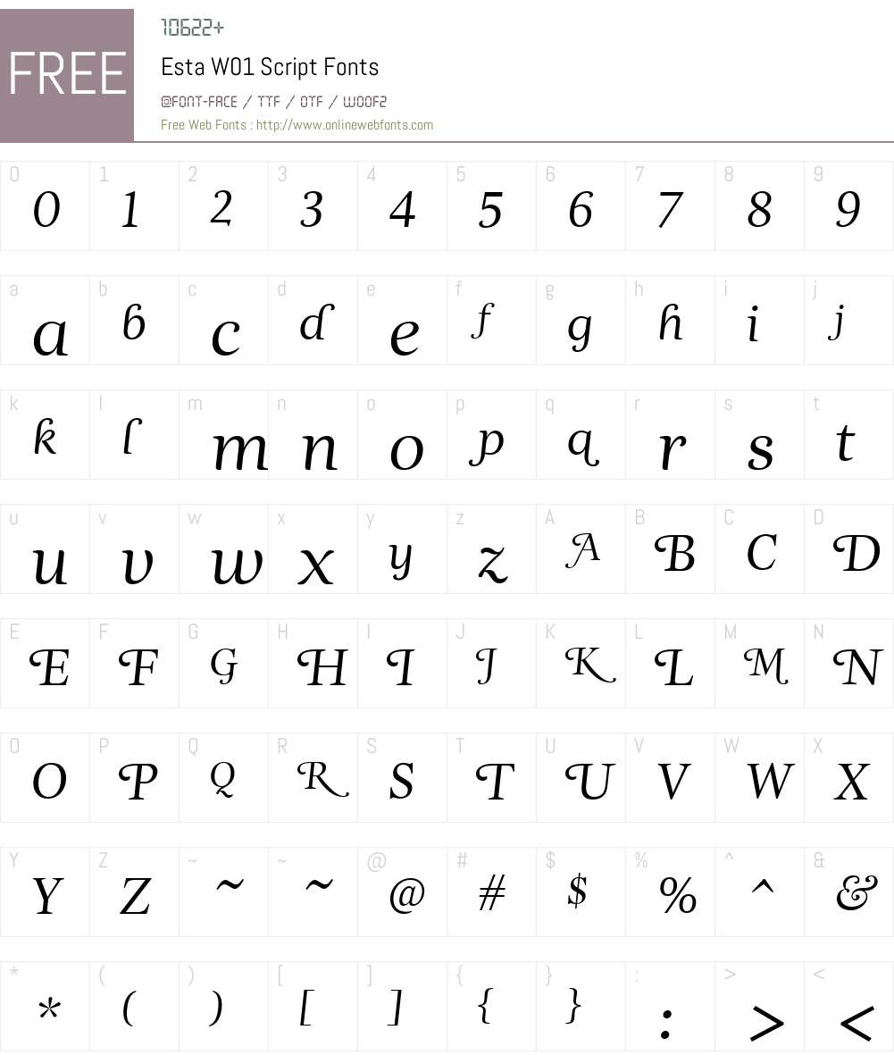 EstaW01-Script Font Screenshots
