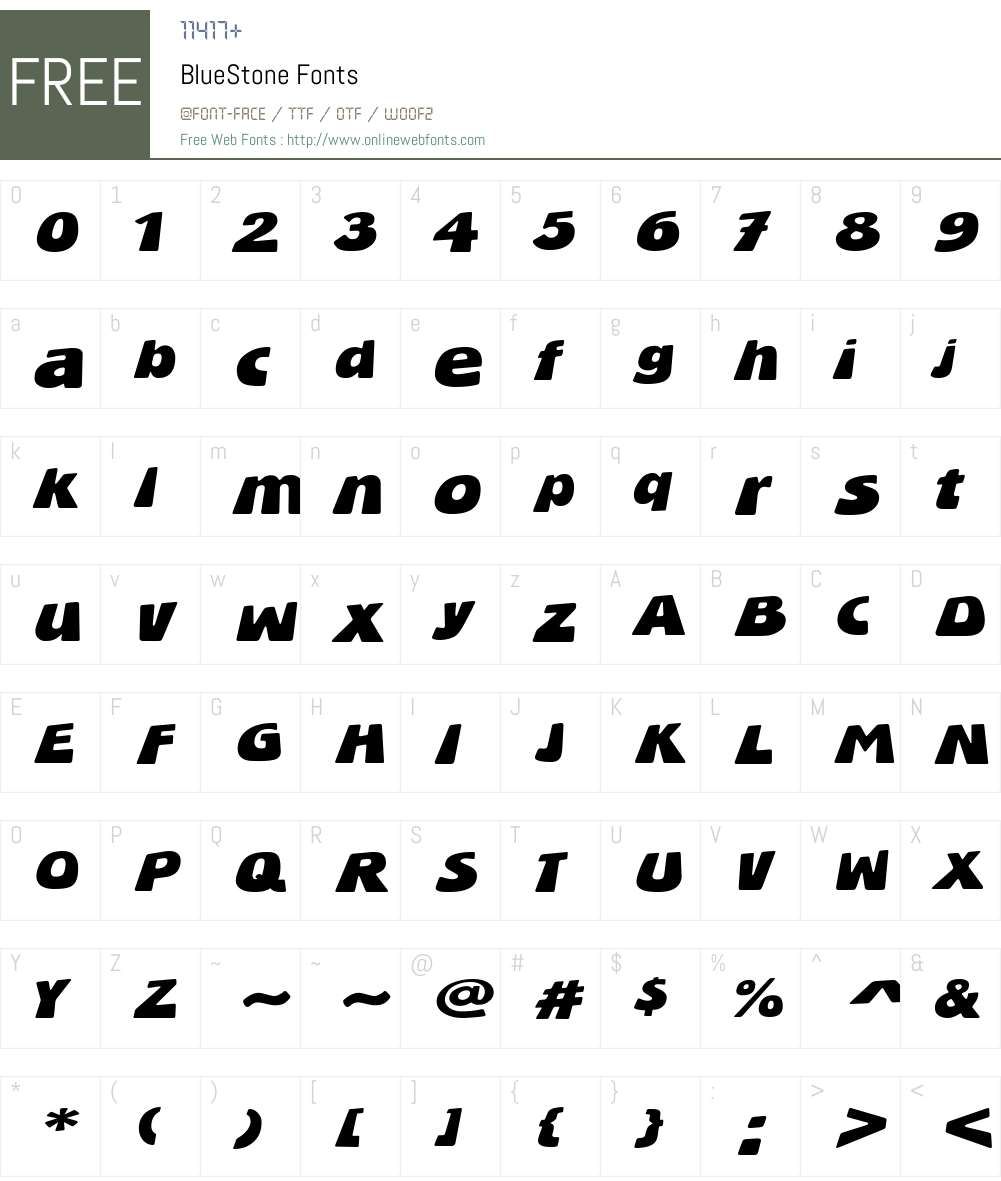 BlueStone Font Screenshots
