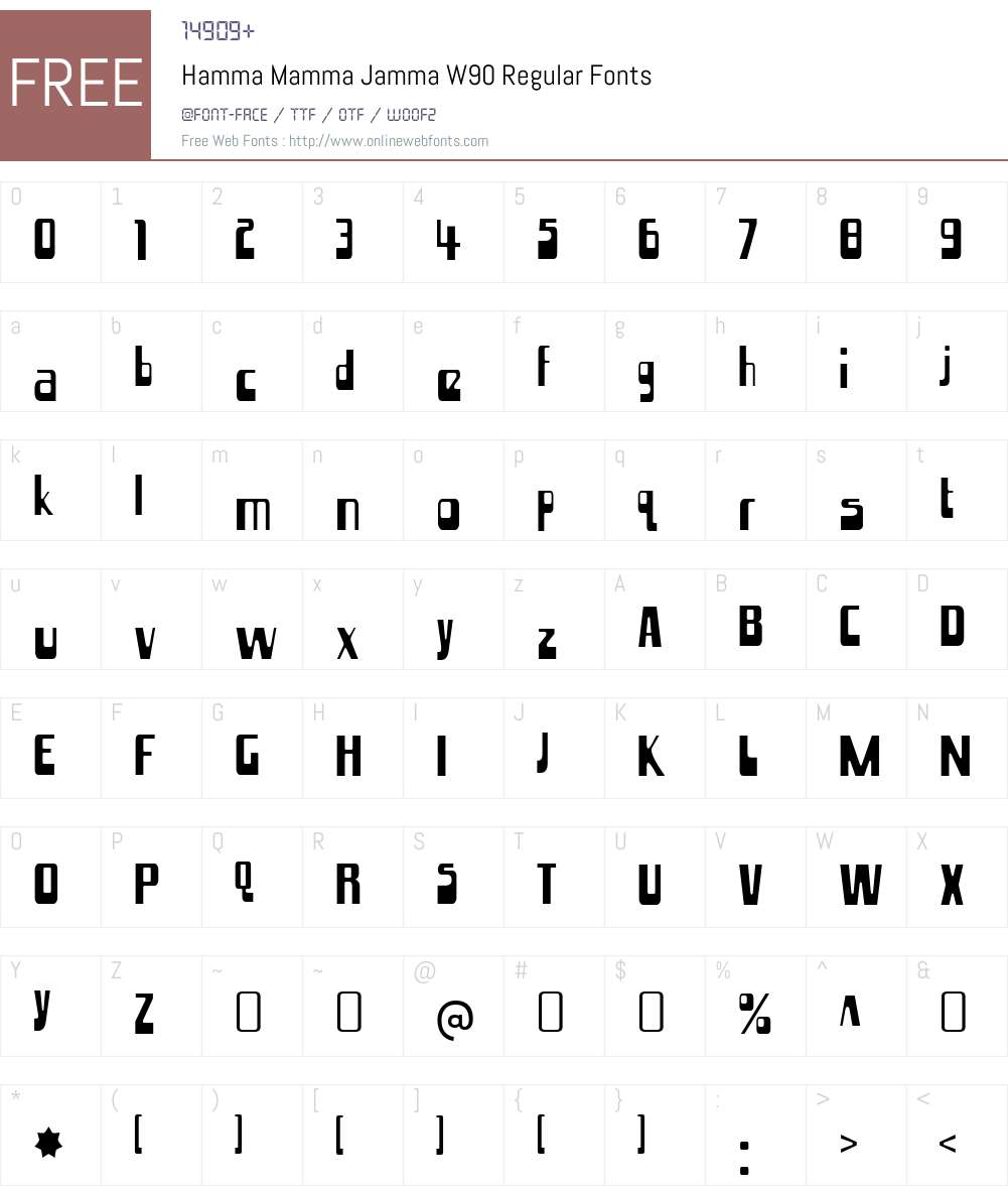 HammaMammaJammaW90-Regular Font Screenshots