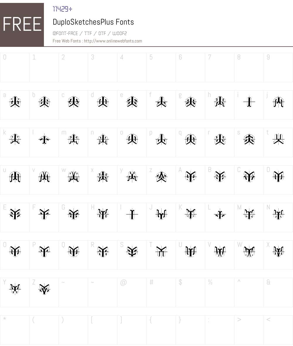 DuploSketchesPlus Font Screenshots