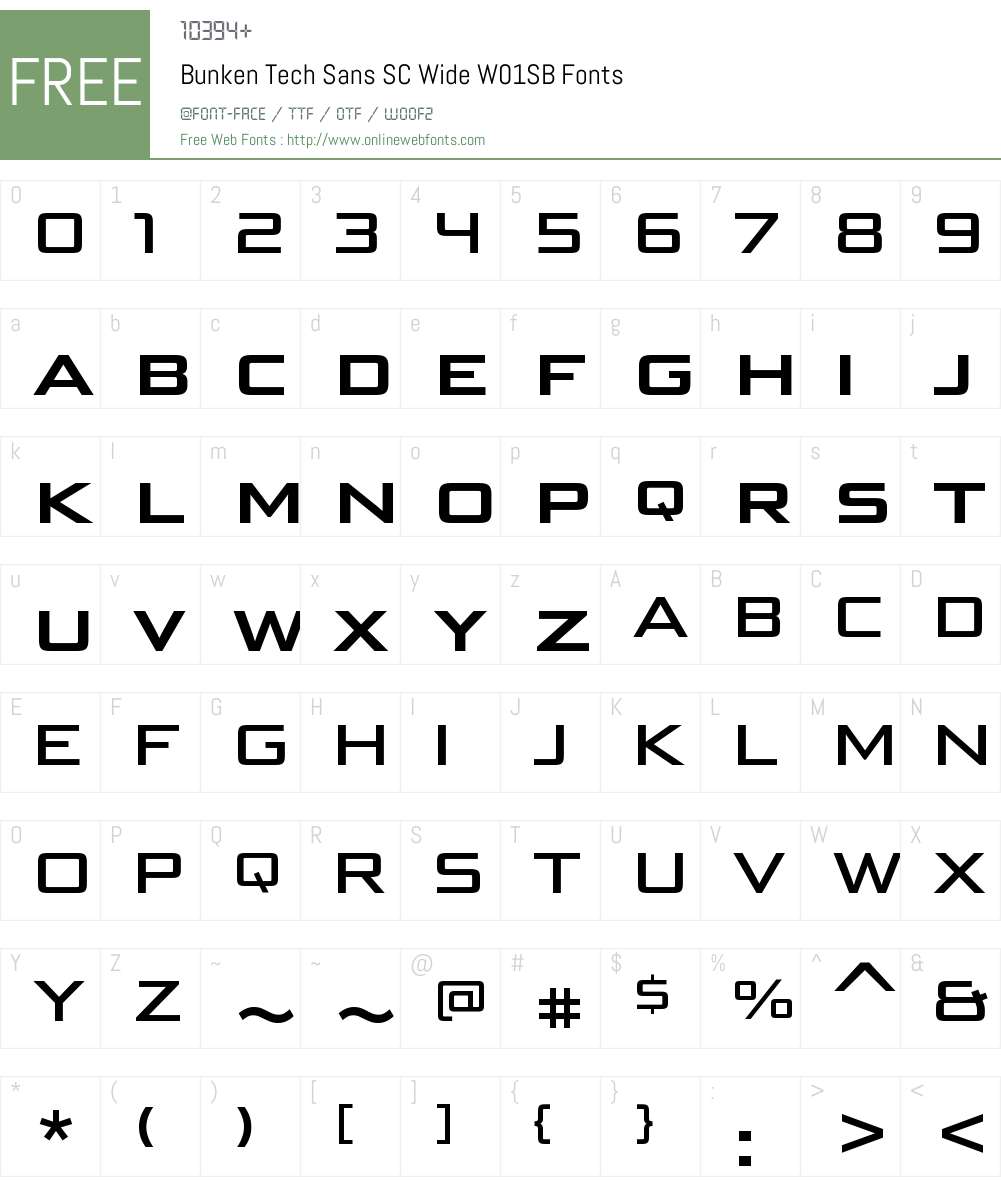 BunkenTechSansSCWideW01-SB Font Screenshots